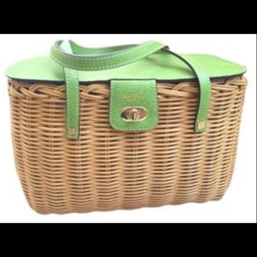 Kate Spade Venice wicker straw basket handbag